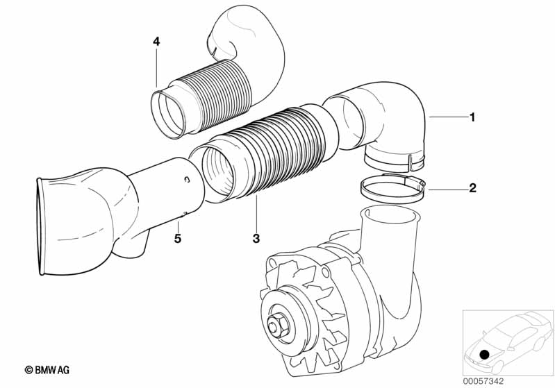 Genuine BMW 12311718907 E34 Pipe (Inc. 530i) | ML Performance UK Car Parts