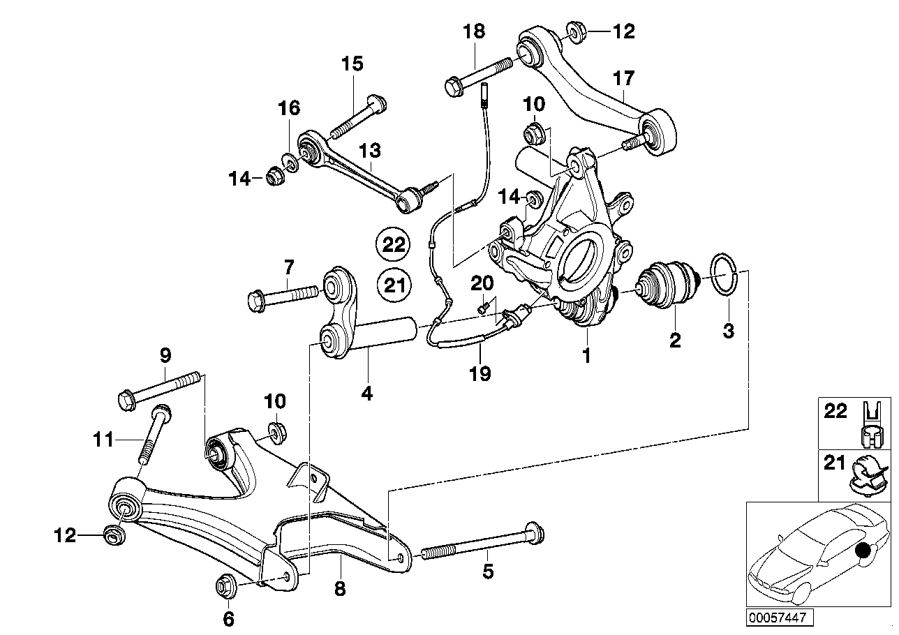 Genuine BMW 33321096593 E52 Collar Screw M14X1,5X98-10.9 (Inc. Alpina V8) | ML Performance UK Car Parts