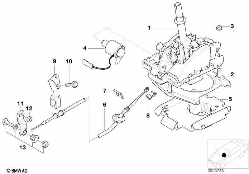 Genuine BMW 25167505201 E46 Bowden Cable, Gear Shift (Inc. 325xi, 330xi & 330xd) | ML Performance EU Car Parts