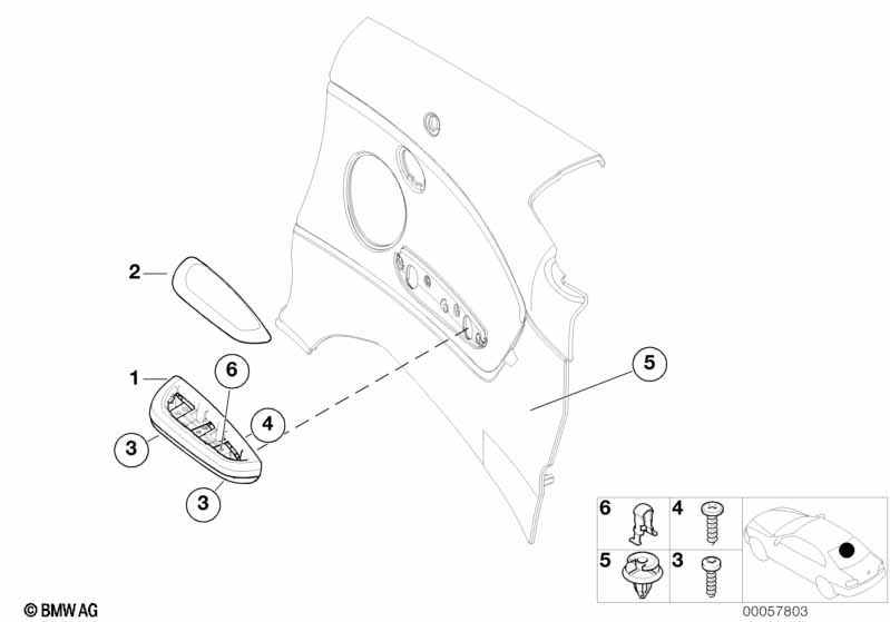 Genuine BMW 51438262389 E46 Armrest Upper Part Rear Left SCHWARZ (Inc. 320Ci, 318Ci & 323Ci) | ML Performance EU Car Parts