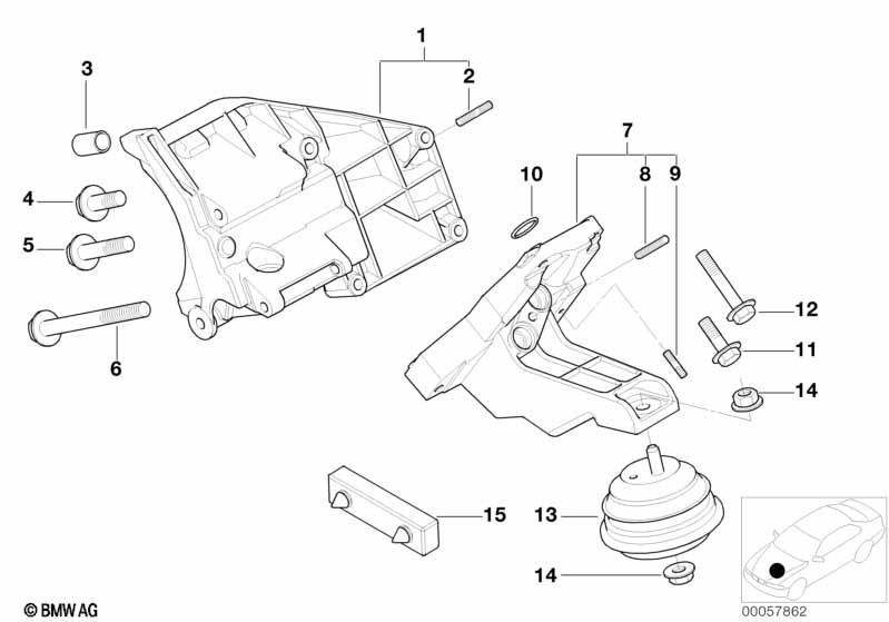 Genuine BMW 22127832833 E52 Engine Support, Left (Inc. Alpina V8 & Z8) | ML Performance UK Car Parts