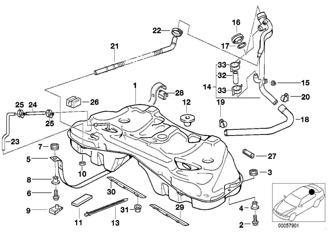 Genuine BMW 16111181867 E38 Metal Fuel Tank 85L (Inc. 740i, 730iL & 750i) | ML Performance UK Car Parts