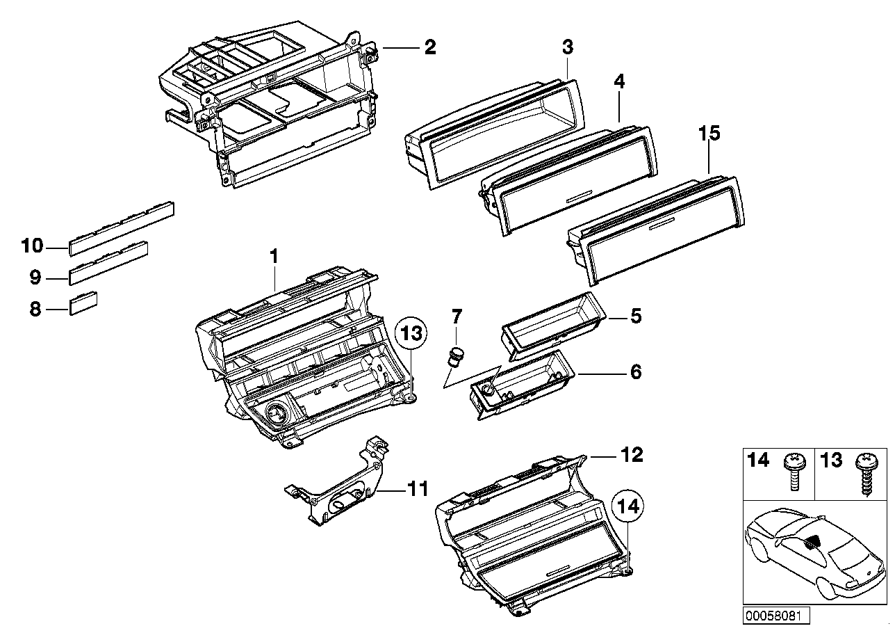 Genuine BMW 51168229175 E46 Front Ashtray Insert (Inc. 318ti, 320Cd & 325ti) | ML Performance UK Car Parts