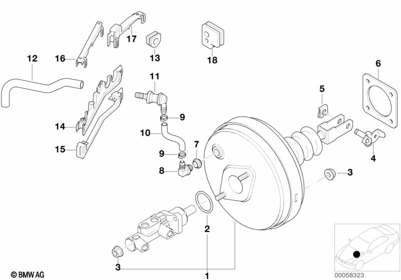 Genuine BMW 34331165541 E52 E39 E38 Brake Servo Unit LSC-145 (Inc. 730d, L7 & 740d) | ML Performance EU Car Parts
