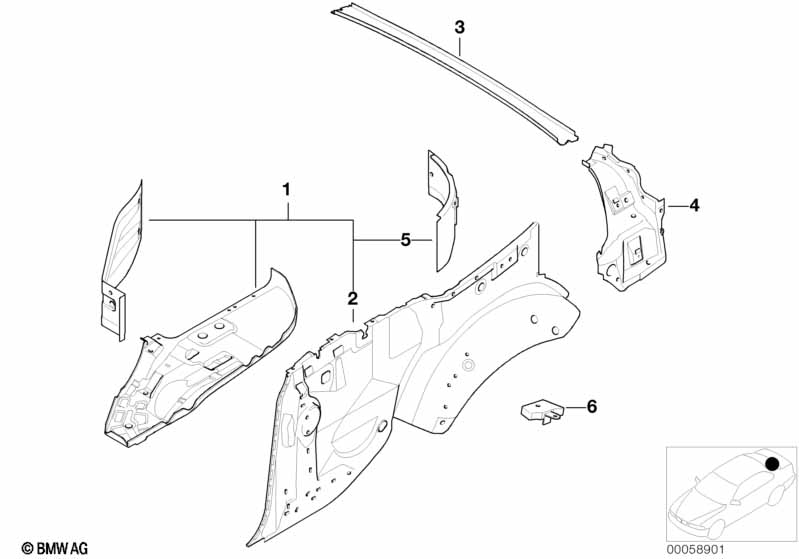 Genuine BMW 41327021999 E46 Rear Window Frame Bottom Part (Inc. 330Ci, M3 & 320Cd) | ML Performance EU Car Parts