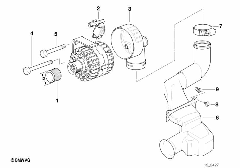 Alternator, individual parts 120A Valeo