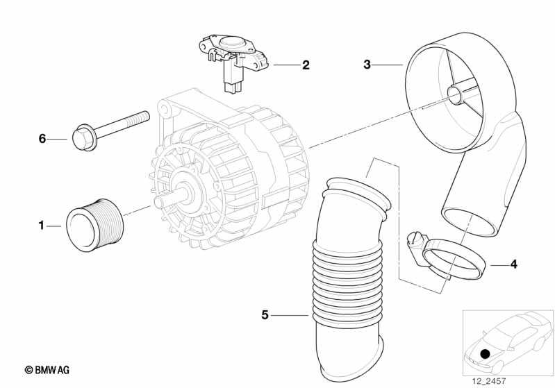 Alternator, individual parts 120A