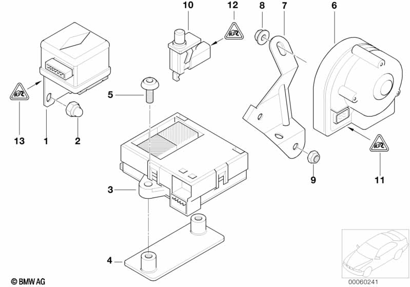Genuine BMW 65758368269 E39 Bracket Alternative Power Siren (Inc. 530i, 525d & 528i) | ML Performance EU Car Parts