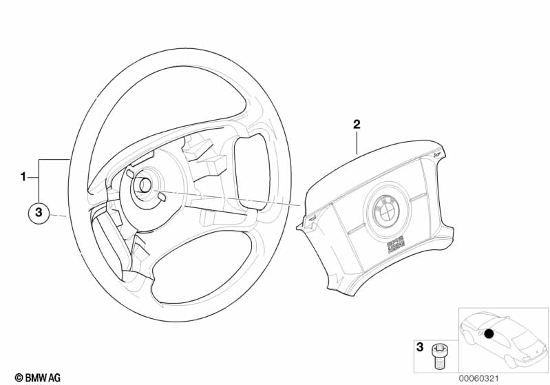 Steering wheel airbag