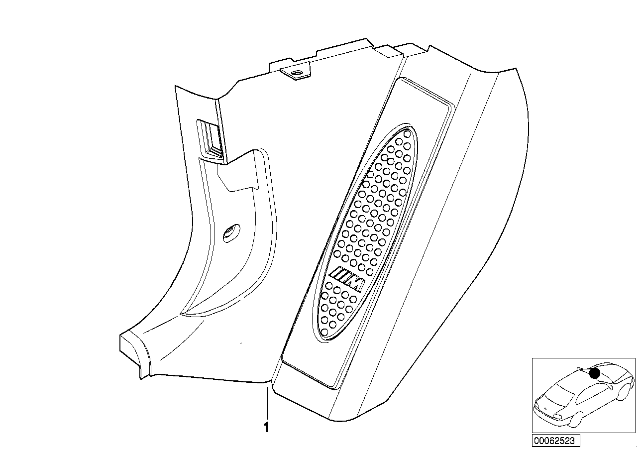 Genuine BMW 51437902389 E46 Lateral Trim Panel, M Foot Rest,Frnt Lft M SCHWARZ (Inc. 330d, 318d & 325ti) | ML Performance UK Car Parts