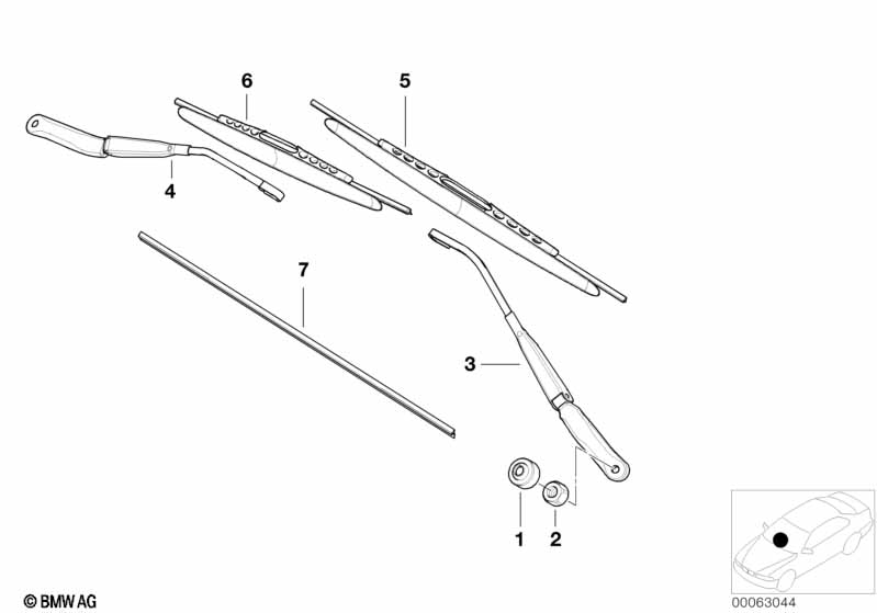 Genuine BMW 61607034574 E52 Wiper Blade Right (Inc. Alpina V8 & Z8) | ML Performance UK Car Parts