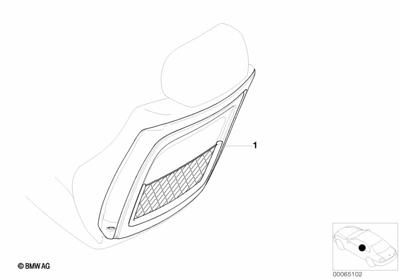 Retrofit, net bag at seat backrest