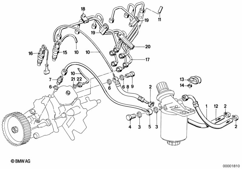 Genuine BMW 13531285712 E28 Fuel Pipe (Inc. 524d & 524td) | ML Performance UK Car Parts