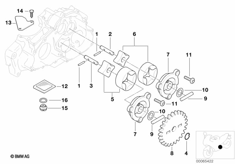 Single parts for oil pump
