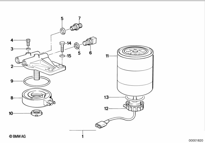 Genuine BMW 13322241303 E30 E28 E34 Fuel Filter (Inc. 524d, 524td & 324td) | ML Performance US Car Parts