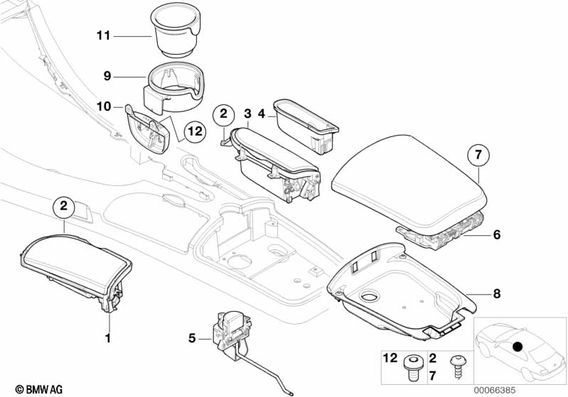 Genuine BMW 51168262723 E52 Center Console Cubby, Left P1SP SPORTROT (Inc. Alpina V8 & Z8) | ML Performance UK Car Parts