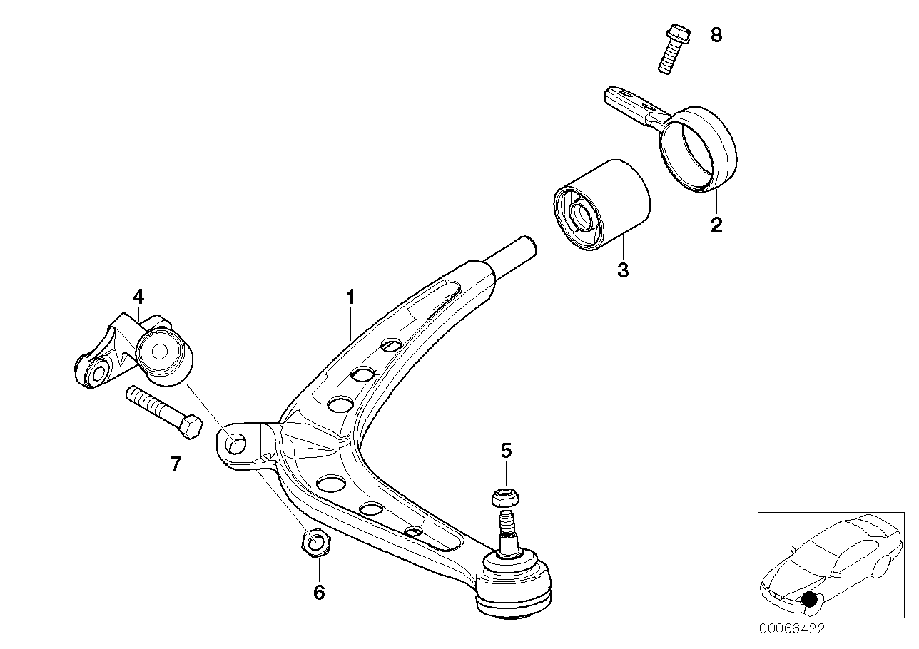Genuine BMW 31129063163 E46 E34 Set Rubber Mounting F Wishbone (Inc. 325xi, 330xd & 525ix) | ML Performance UK Car Parts