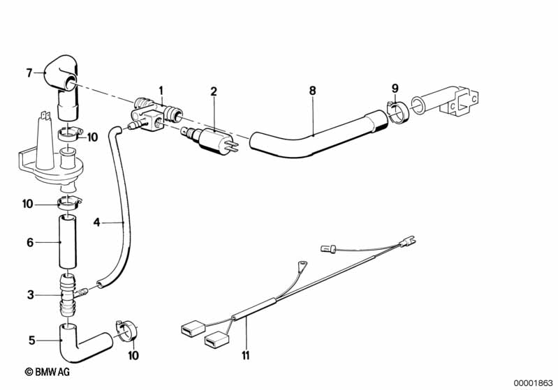 Genuine BMW 64511286809 E21 E30 E12 T-Connector (Inc. 320i, 518i & 323i) | ML Performance EU Car Parts