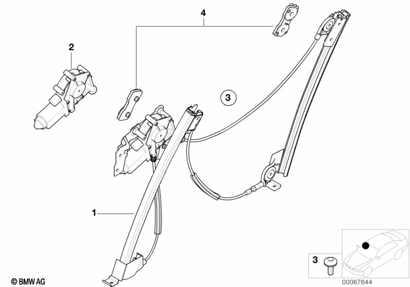 Genuine BMW 51338234386 E52 Window Lifter, Electric, Right (Inc. ALPINA V8 & Z8) | ML Performance UK Car Parts