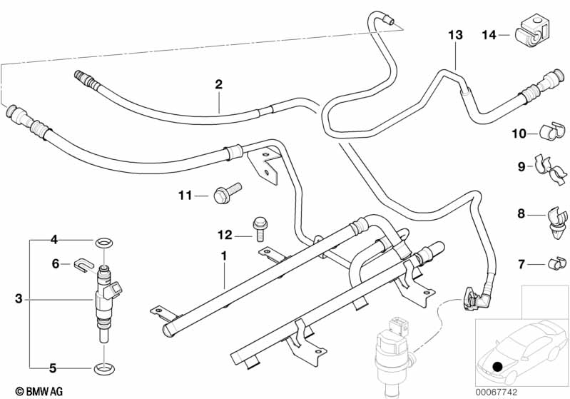 Genuine BMW 13311407982 E52 Feed Line (Inc. Z8) | ML Performance EU Car Parts