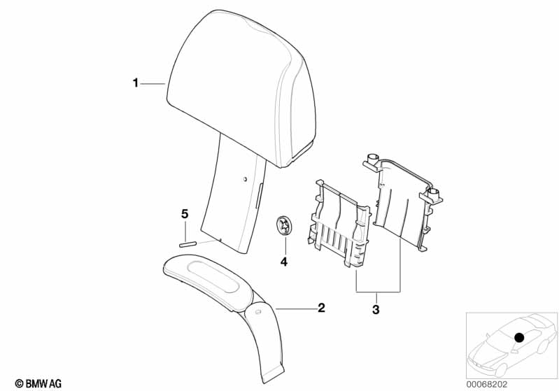 Genuine BMW 52107017244 E52 Guide, Headrest (Inc. ALPINA V8 & Z8) | ML Performance EU Car Parts