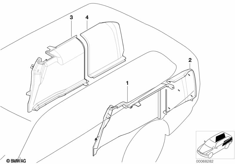 Individual trim panel, trunk