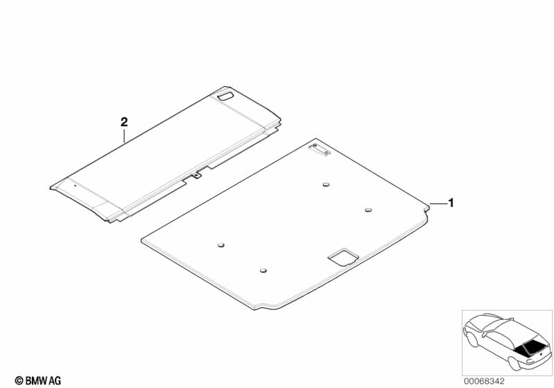 Individual trim panel, trunk floor