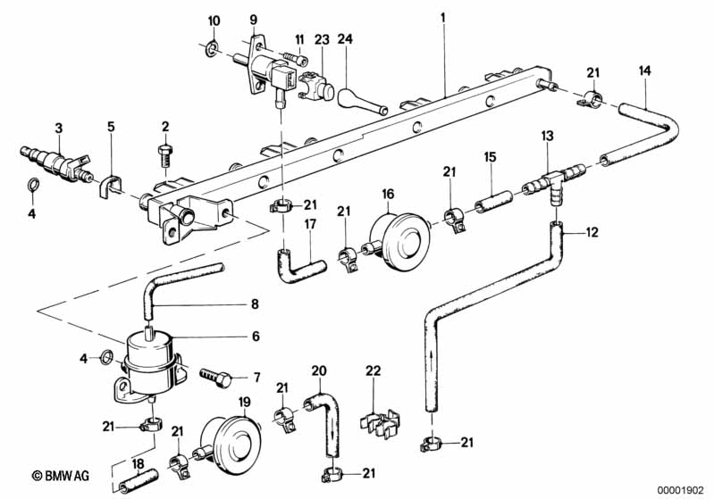 Valves/Pipes of fuel injection system