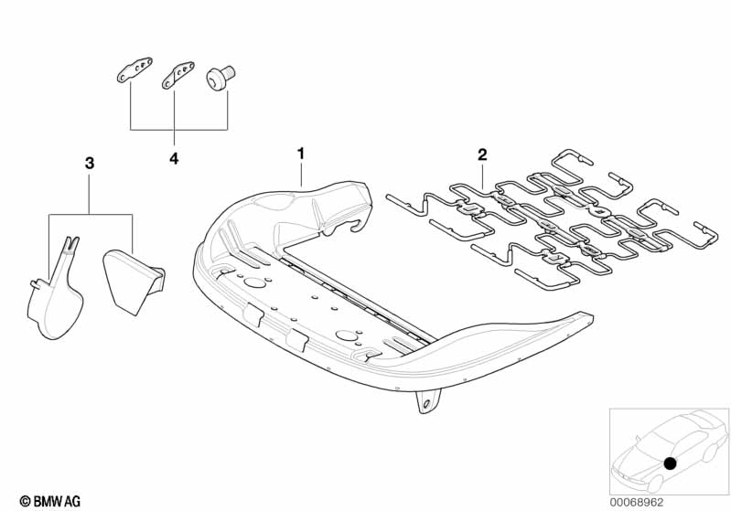 Front seat frame mech./el./singl.parts
