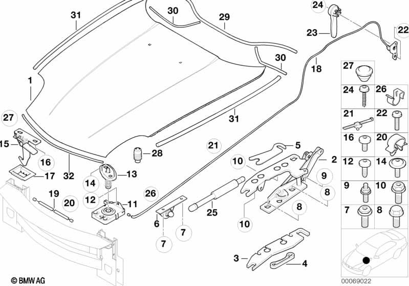 Genuine BMW 51718263567 E52 Sealing, Hood, Filter Housing (Inc. ALPINA V8 & Z8) | ML Performance EU Car Parts