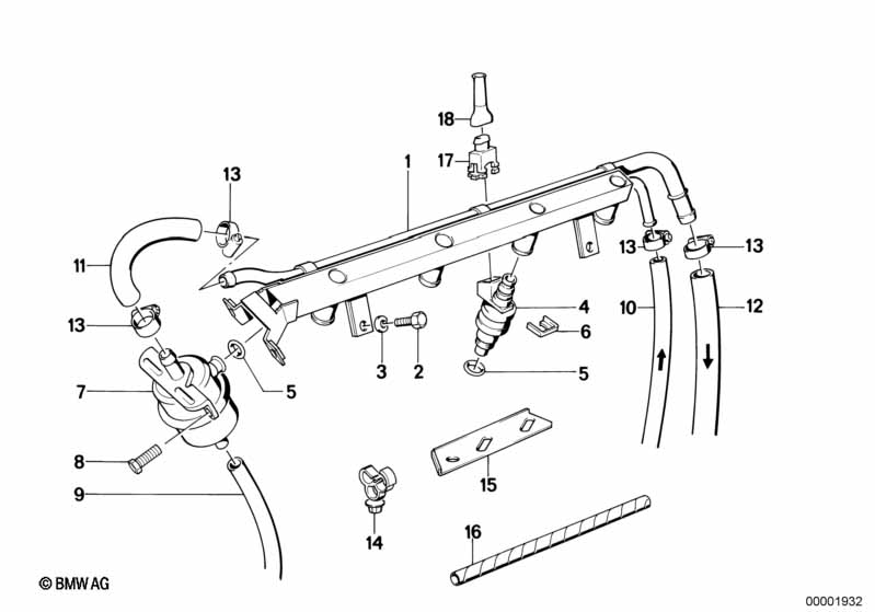 Genuine BMW 13531308677 E30 Injection Tube (Inc. 320is & M3) | ML Performance EU Car Parts