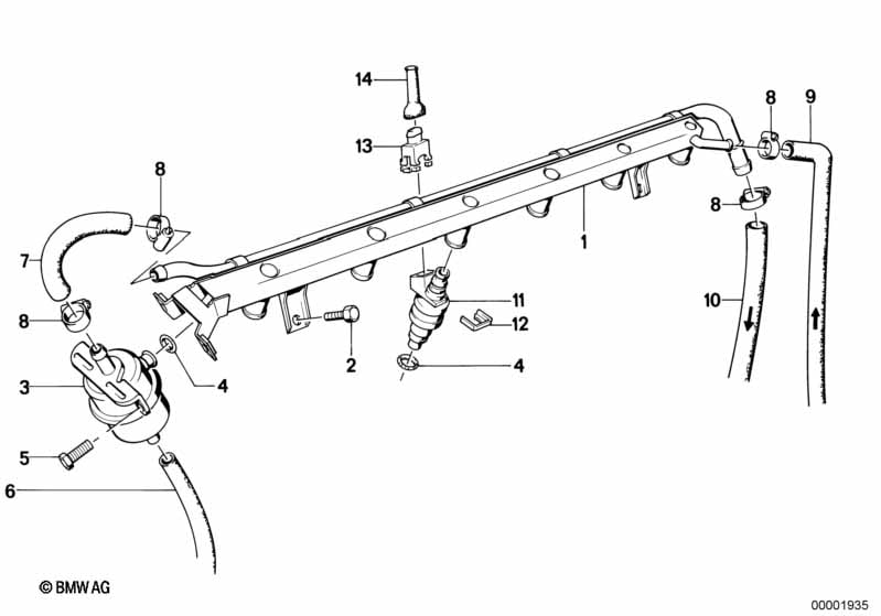 Valves/Pipes of fuel injection system