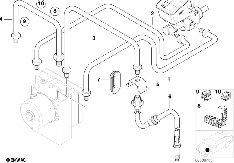 Front brake pipe, DSC