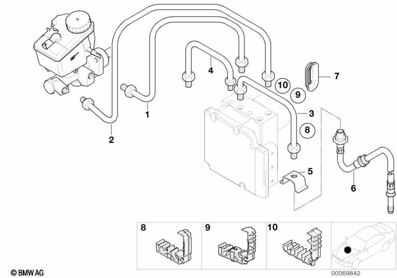 Front brake pipe, DSC