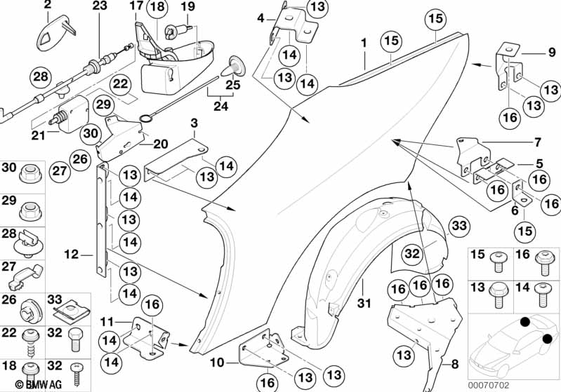 Genuine BMW 41357011651 E52 Bracket, Reinforcem., Side Panel, Rr Lft (Inc. ALPINA V8 & Z8) | ML Performance EU Car Parts