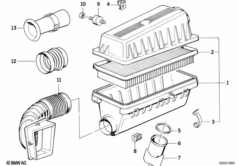 Genuine BMW 13711707727 E34 E32 Intake Muffler (Inc. 735iL, 735i & 730iL) | ML Performance EU Car Parts