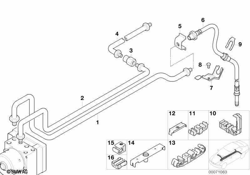 Rear brake pipe ASC
