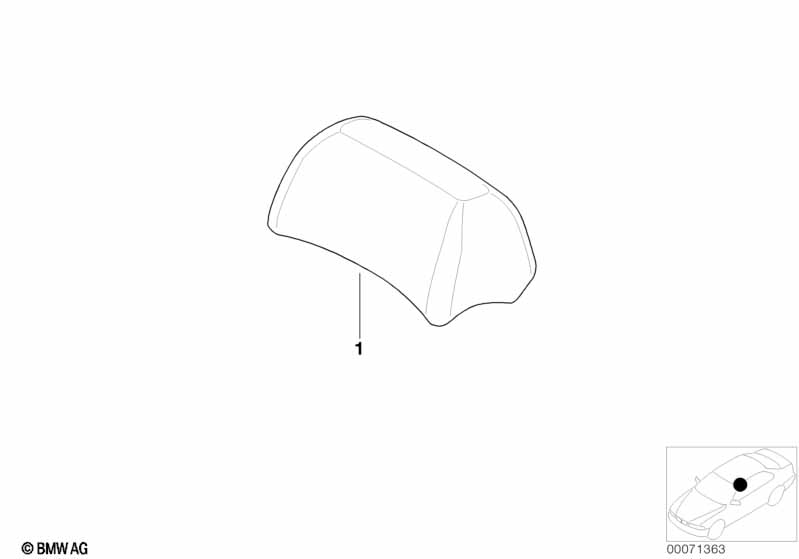 Individual headrest, leather, rear