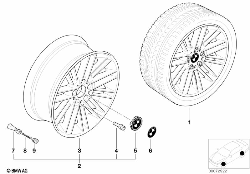 BMW LA wheel, parallel spoke 85