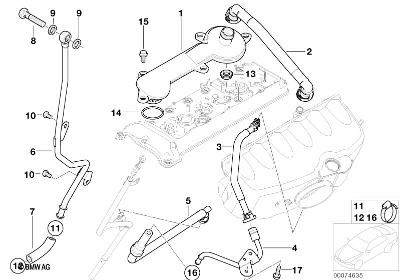 Crankcase-Ventilation/oil separator