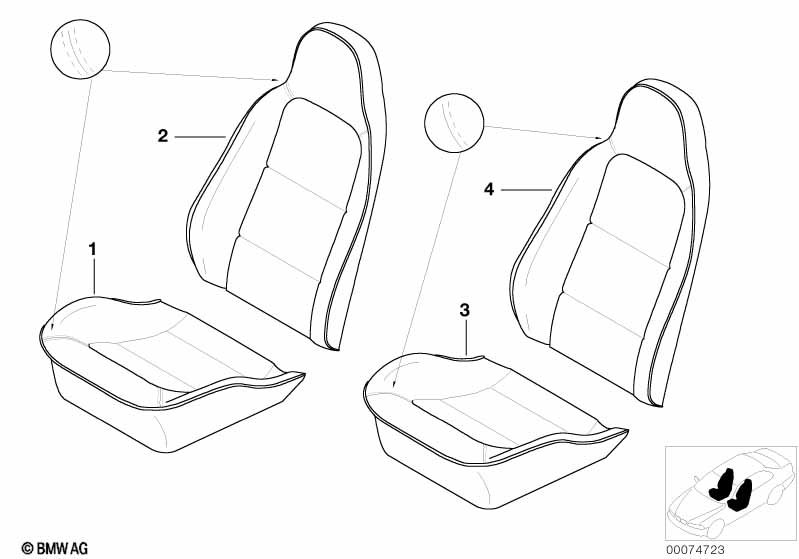 Genuine BMW 52108011812 E36 Seat Upholstery With Strip TINTENBLAU/SW (Inc. Z3) | ML Performance EU Car Parts