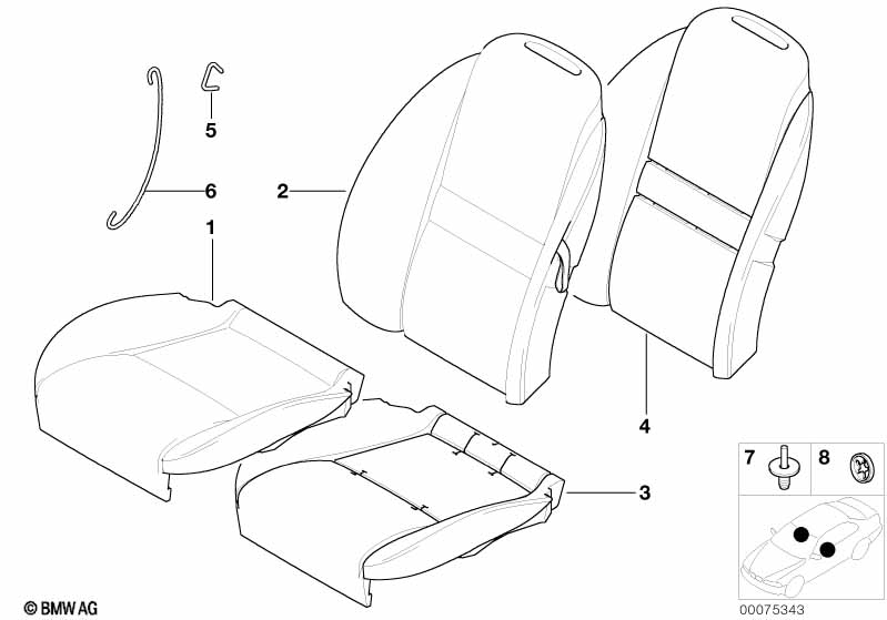 Genuine BMW 52107027235 E52 Seat Cover Leather Left P1SW SCHWARZ (Inc. Z8) | ML Performance EU Car Parts