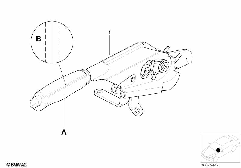 Individual handbrake lever, leather