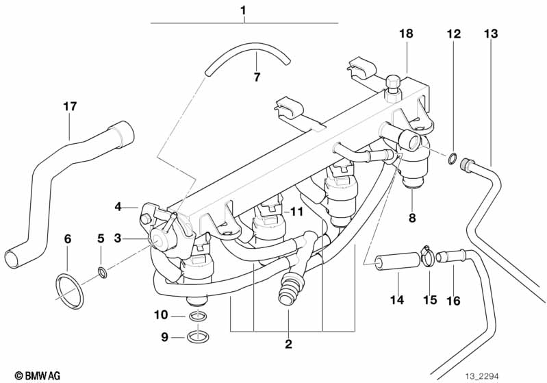 Genuine BMW 13411247782 E36 Air Hose NBR (Inc. Z3) | ML Performance UK Car Parts