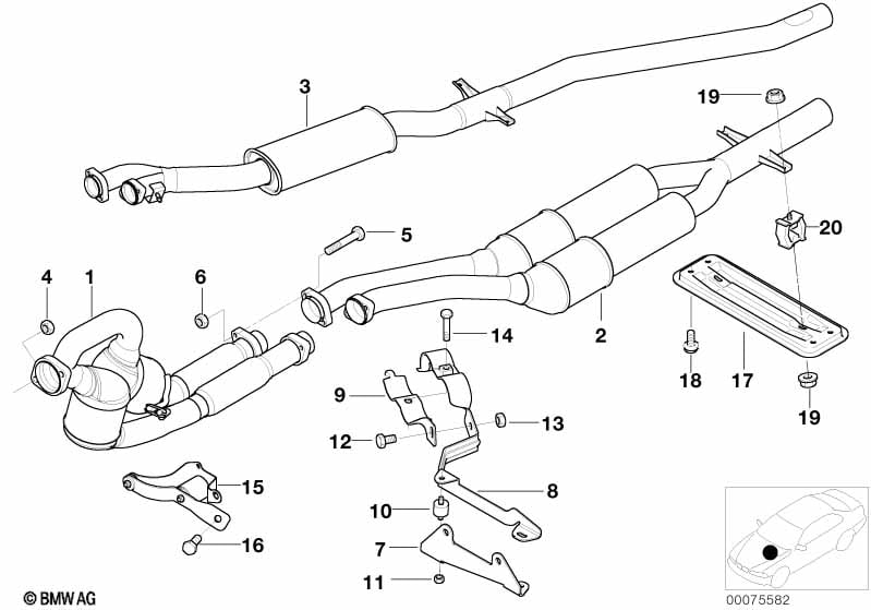 Catalytic converter/front silencer