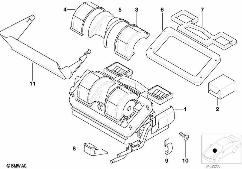 Housing parts, heater Behr