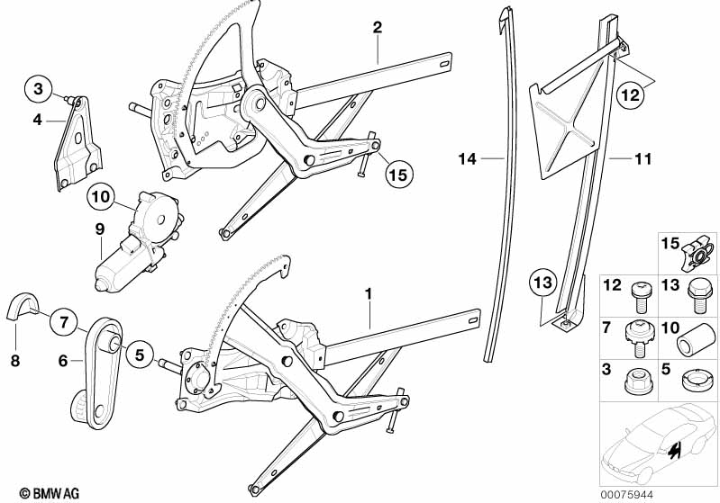 Genuine BMW 51328410167 E36 Front Left Window Guide (Inc. Z3) | ML Performance UK Car Parts