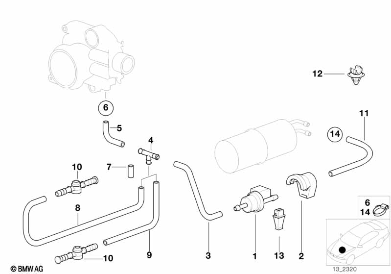 Genuine BMW 11641741269 E31 Hose (Inc. 840i) | ML Performance UK Car Parts