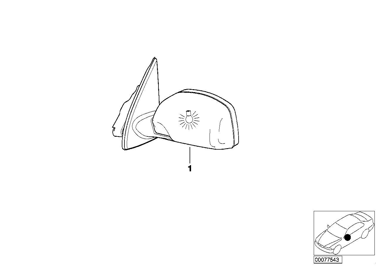 Genuine BMW 51167039910 E53 Outside Mirror W/Out Glass Heated Right (Inc. X5) | ML Performance UK Car Parts