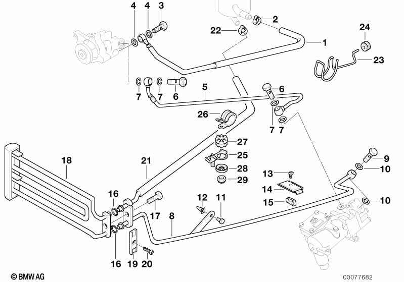 Hydro steering-oil pipes